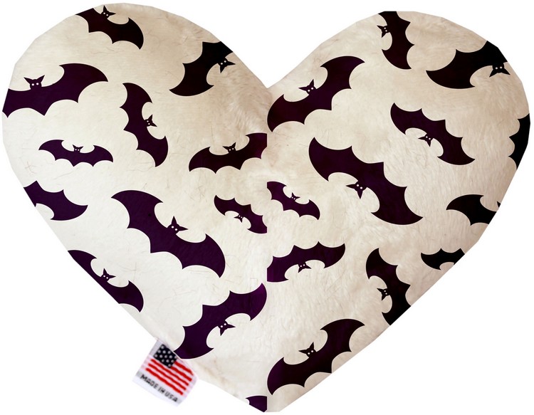 Purple Bats 6 Inch Canvas Heart Dog Toy